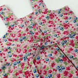 Flowers Pink Dungaree Dress - Girls 18-24 Months