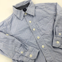 Blue Checked Long Sleeve Shirt - Boys 2-3 Years