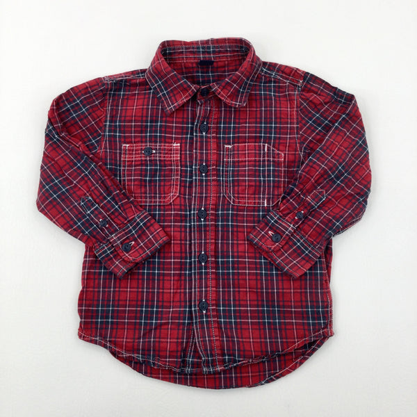 Red Checked Long Sleeve Shirt - Boys 2-3 Years