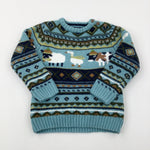 Animals Colourful Heavyweight Knitted Jumper - Boys 4-5 Years