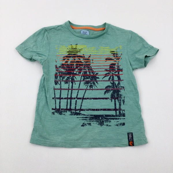 Palm Trees Green T-Shirt - Boys 4-5 Years