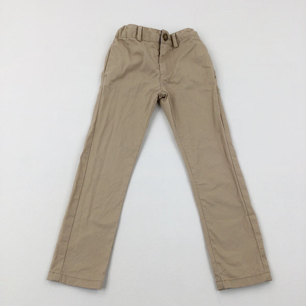 Beige Trousers With Adjustable Waist - Boys 4-5 Years