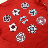 'Goal Oriented' Footballs Red Long Sleeve Top - Boys 4-5 Years