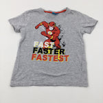 'Fast Faster Fastest' Justice League Grey T-Shirt - Boys 7-8 Years