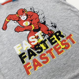 'Fast Faster Fastest' Justice League Grey T-Shirt - Boys 7-8 Years