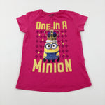 'One In A Minion' Minions Glittery Pink T-Shirt - Girls 9-10 Years