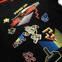 'Power UP' Rocket & Cars Black T-Shirt - Boys 11-12 Years