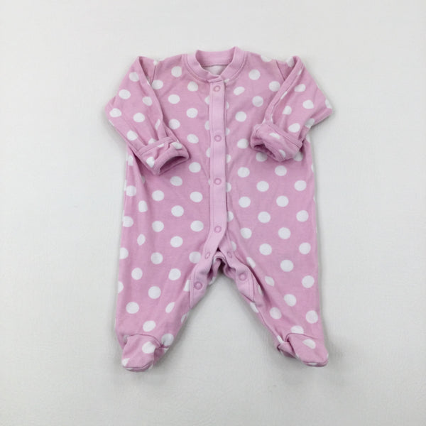 Spotty Pink Babygrow - Girls Newborn