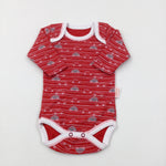 Cars Red Striped Bodysuit - Boys 0-3 Months