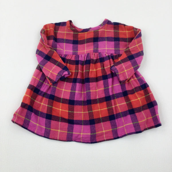 Red & Pink Checked Dress - Girls 0-3 Months