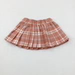 Coral Checked Skirt - Girls 0-3 Months