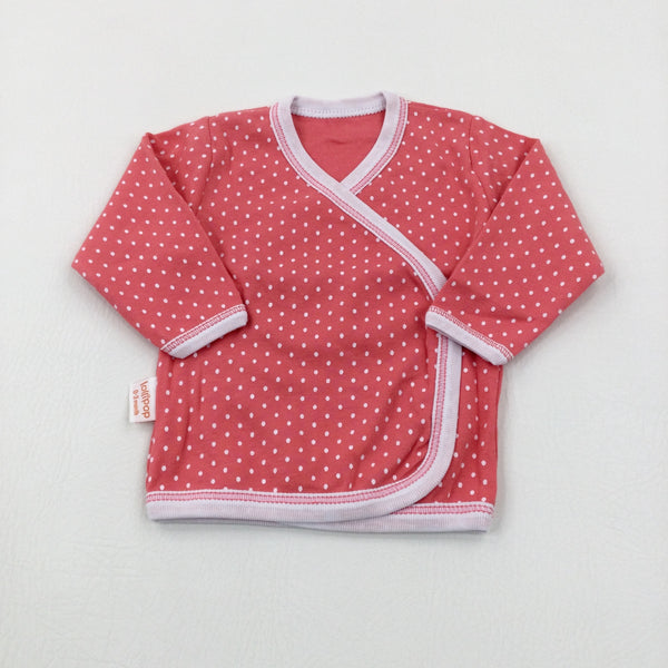 **NEW** Spotty Coral Long Sleeve Top - Girls 0-3 Months
