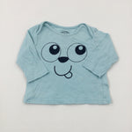 Smiley Face Blue Long Sleeve Top - Boys 3-6 Months