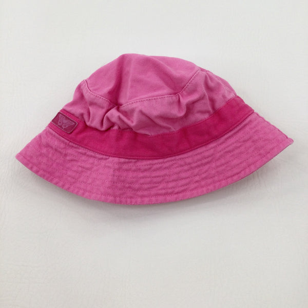 Butterfly Motif Pink Sun Hat - Girls 6-9 Months