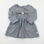 Mouse Grey Jersey Dress - Girls 3-6 Months