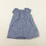 Patterned Blue & White Dress - Girls 6-9 Months