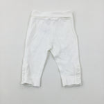 White Jersey Trousers - Girls 3-6 Months