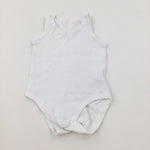 White Cotton Bodysuit - Boys 12-18 Months