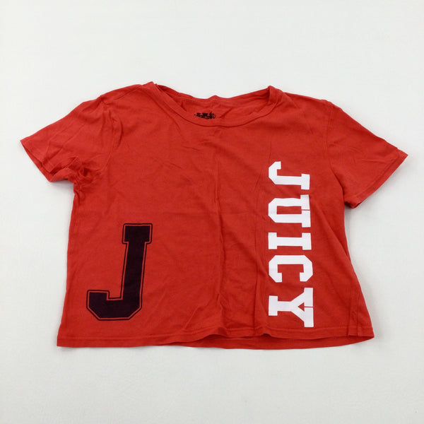 'Juicy' Red Cropped T-Shirt - Girls 9-10 Years