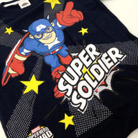 **NEW**  'Super Soldier' Marvel Superhero Navy T-Shirt - Boys 7-8 Years