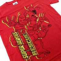 **NEW** 'Superheroes To The Rescue' Marvel Red T-Shirt - Boys 7-8 Years