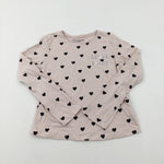'More Love' Harts Pink Long Sleeve Top - Girls 9-10 Years