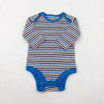 Navy & Burgundy Striped Bodysuit - Boys Newborn