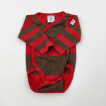Red & Brown Striped Bodysuit - Boys Newborn
