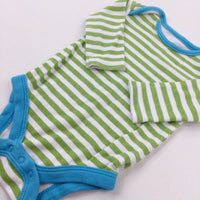 Green & White Striped Bodysuit - Boys Newborn