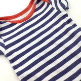 Navy & White Striped Bodysuit - Boys Newborn