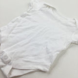 White Cotton Bodysuit - Boys 0-3 Months