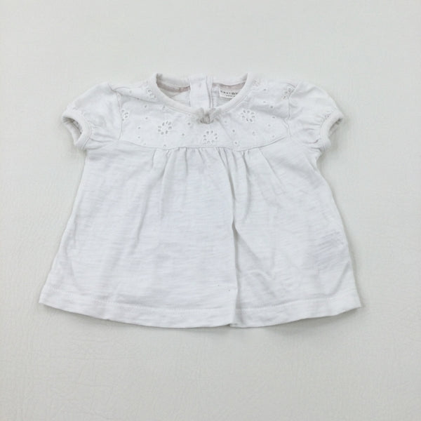 White T-Shirt - Girls 0-3 Months
