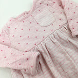 Stars Pink Striped Dress - Girls 0-3 Months