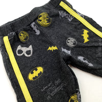'Batman Is My Dad' Grey & Yellow Jersey Trousers - Boys 3-6 Months