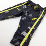'Batman Is My Dad' Grey & Yellow Jersey Trousers - Boys 3-6 Months