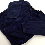 Navy Zip Through Knitted Cardigan - Boys 6-9 Months