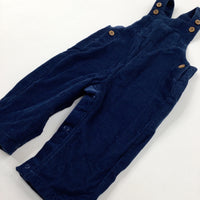 Navy Cord Dungarees - Boys 6-9 Months