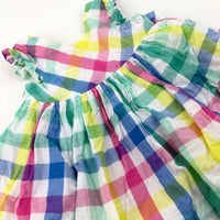 Colourful Checked Dress With Nappy Pants - Girls 9-12 Months