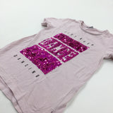 'Just Keep Dancing' Sequinned Pink T-Shirt - Girls 6-7 Years