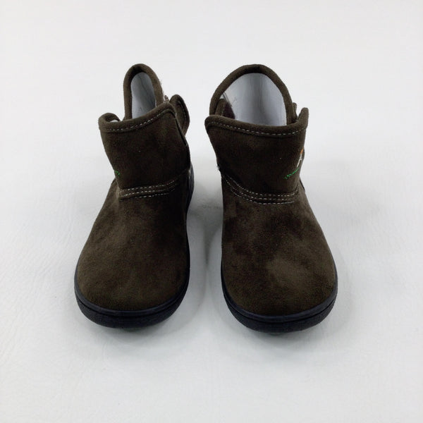Bike Motif Brown Checked Boots - Boys - Shoe Size 9