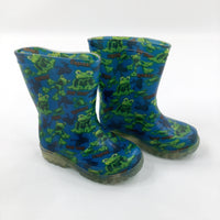 'Hop Hop' Frogs Green Wellies - Boys - Shoe Size 6