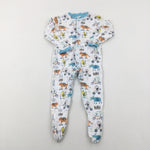 'Cool' Colourful Animals White Babygrow - Boys 12-18 Months