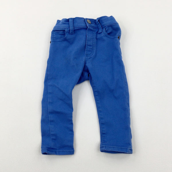 Blue Denim Jeans With Adjustable Waist - Boys 18-24 Months