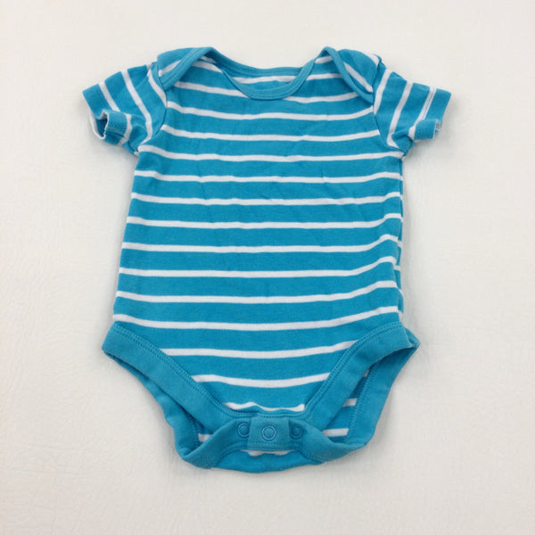 Blue Striped Bodysuit - Boys 3-6 Months