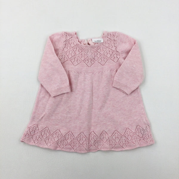 Pink Knitted Dress - Girls 3-6 Months