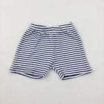 Blue Striped Jersey Shorts - Boys 6-9 Months