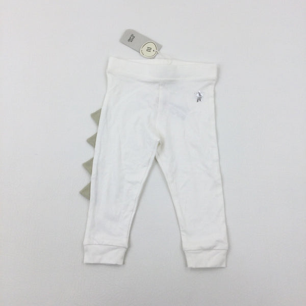 **NEW** Crown & Star Motif White Jersey Trousers - Boys 6-9 Months