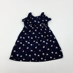 Birds Navy Dress - Girls 9-12 Months
