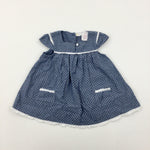 Spotty Blue Dress - Girls 9-12 Months