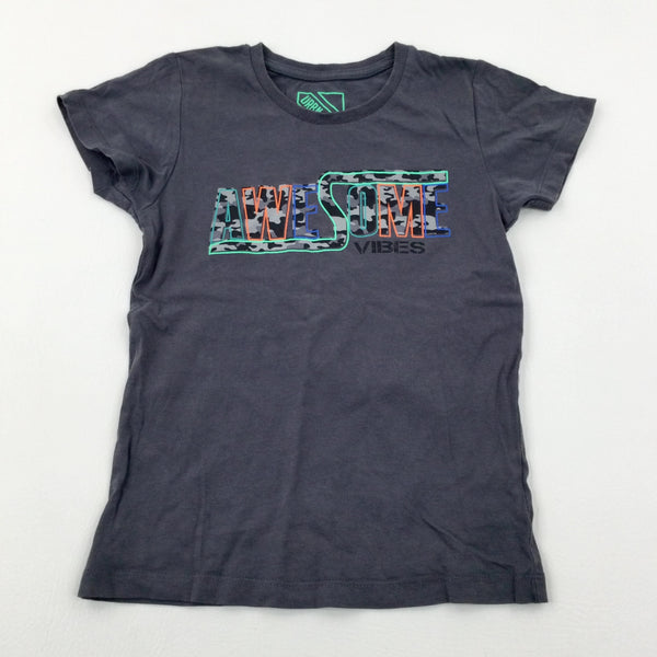 'Awesome' Charcoal Grey T-Shirt - Boys 6-7 Years